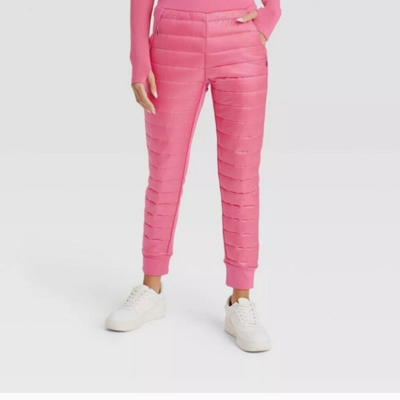 JoyLab Fuchsia Quilted Jogger Pants - Picture 1 of 6